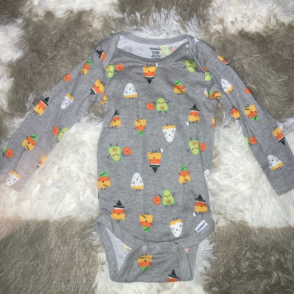 Carter's Gray and Orange Halloween Bodysuit